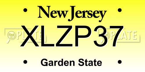 XLZP37 New Jersey License Plate