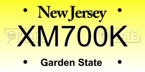 XM700K New Jersey License Plate