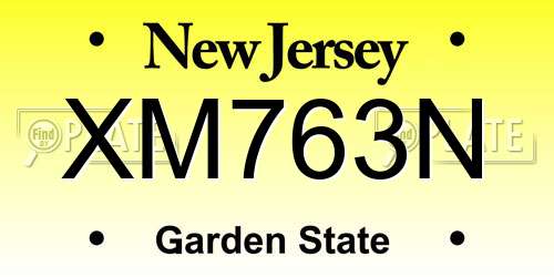 XM763N New Jersey License Plate