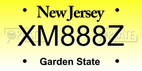 XM888Z New Jersey License Plate