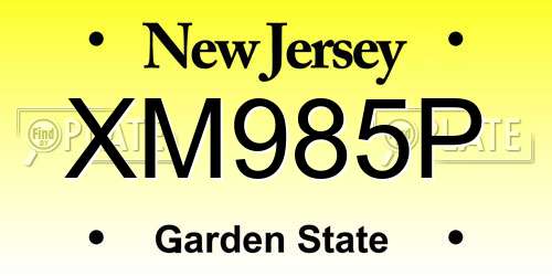 XM985P New Jersey License Plate