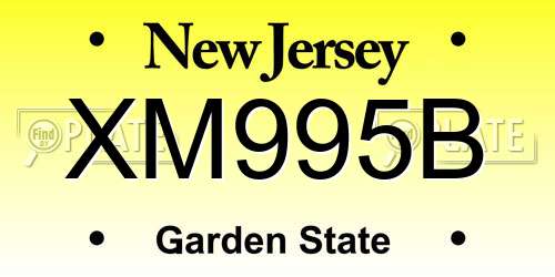 XM995B New Jersey License Plate