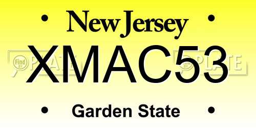 XMAC53 New Jersey License Plate