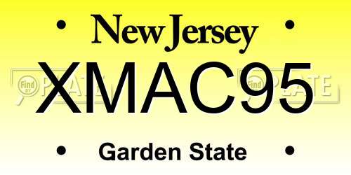 XMAC95 New Jersey License Plate