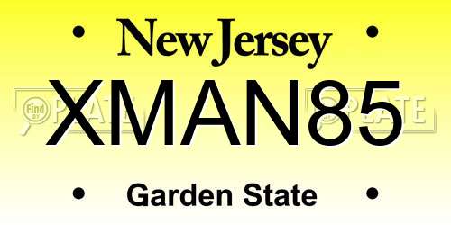 XMAN85 New Jersey License Plate