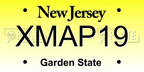 XMAP19 New Jersey License Plate