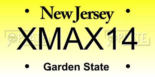 XMAX14 New Jersey License Plate