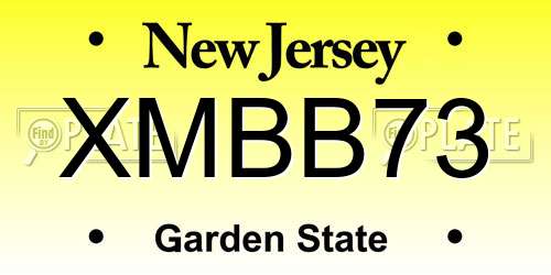 XMBB73 New Jersey License Plate