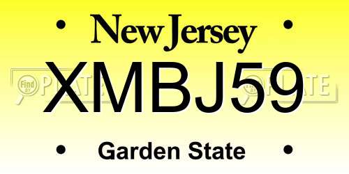 XMBJ59 New Jersey License Plate
