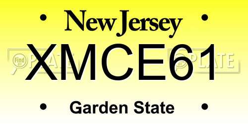 XMCE61 New Jersey License Plate
