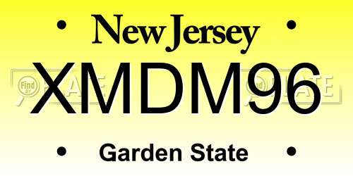 XMDM96 New Jersey License Plate