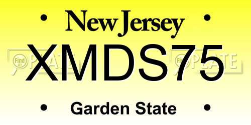 XMDS75 New Jersey License Plate