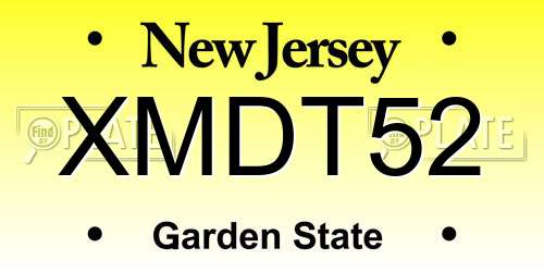 XMDT52 New Jersey License Plate