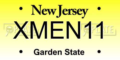 XMEN11 New Jersey License Plate