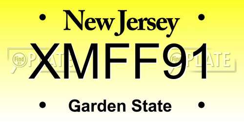 XMFF91 New Jersey License Plate