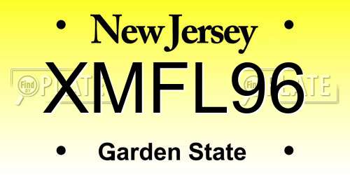 XMFL96 New Jersey License Plate