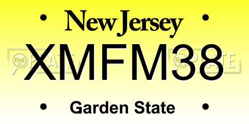 XMFM38 New Jersey License Plate