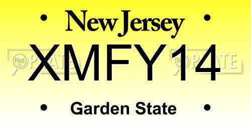 XMFY14 New Jersey License Plate
