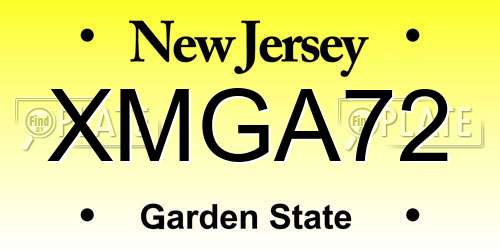 XMGA72 New Jersey License Plate