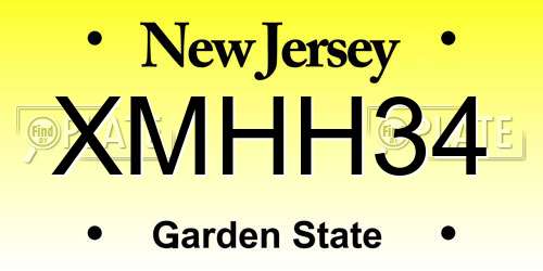 XMHH34 New Jersey License Plate