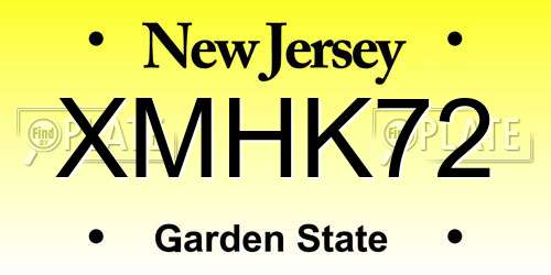 XMHK72 New Jersey License Plate