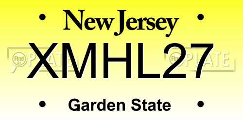 XMHL27 New Jersey License Plate