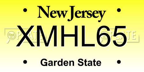 XMHL65 New Jersey License Plate