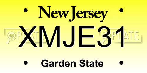 XMJE31 New Jersey License Plate