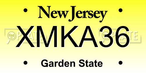 XMKA36 New Jersey License Plate