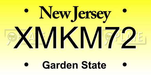 XMKM72 New Jersey License Plate