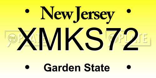 XMKS72 New Jersey License Plate