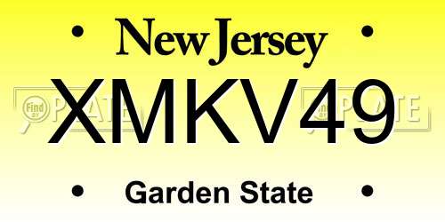 XMKV49 New Jersey License Plate