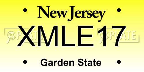 XMLE17 New Jersey License Plate