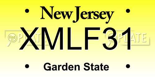 XMLF31 New Jersey License Plate