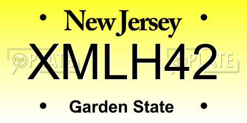 XMLH42 New Jersey License Plate