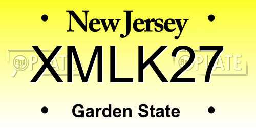 XMLK27 New Jersey License Plate