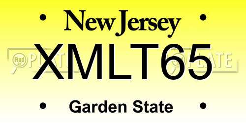 XMLT65 New Jersey License Plate