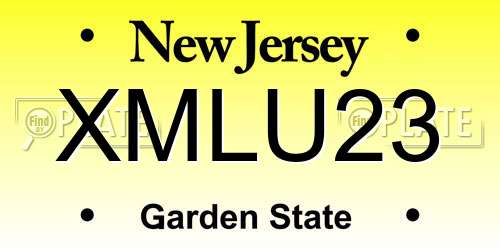 XMLU23 New Jersey License Plate