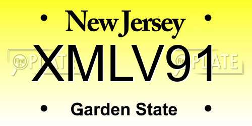 XMLV91 New Jersey License Plate