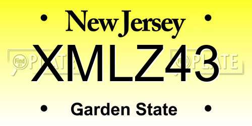XMLZ43 New Jersey License Plate