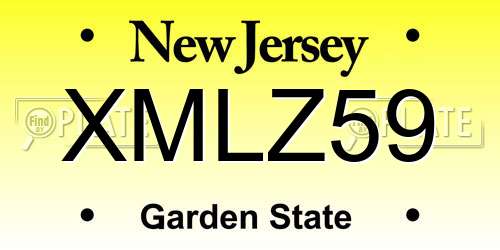 XMLZ59 New Jersey License Plate