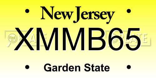 XMMB65 New Jersey License Plate