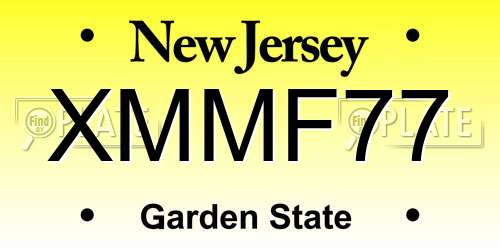 XMMF77 New Jersey License Plate