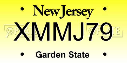 XMMJ79 New Jersey License Plate