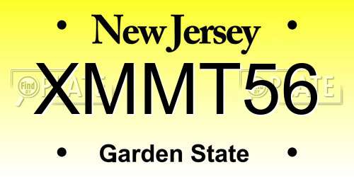 XMMT56 New Jersey License Plate