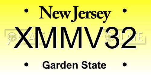 XMMV32 New Jersey License Plate