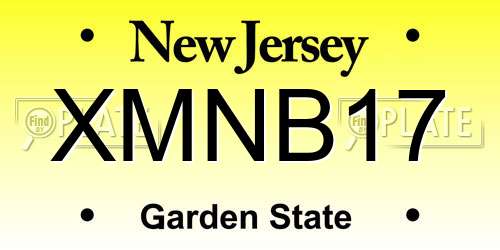 XMNB17 New Jersey License Plate