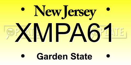 XMPA61 New Jersey License Plate