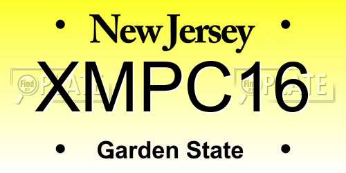 XMPC16 New Jersey License Plate