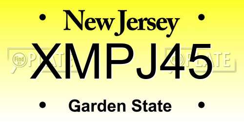 XMPJ45 New Jersey License Plate